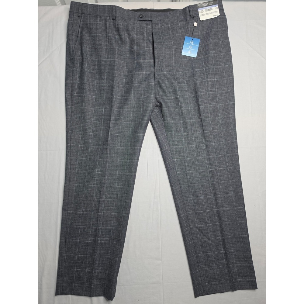 Awearness Kenneth Cole Chillflex Dress Pants Men's 48x30 Gray Plaid Formal NWT